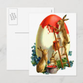 Cartes Pour Fêtes Annuelles Lapins de Pâques (Devant / Derrière)
