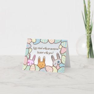 Cartes Pour Fêtes Annuelles Lapins et oeufs de lapin amusants Personnalisé Pâq