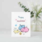 Cartes Pour Fêtes Annuelles Lapins mignons  (Debout devant)