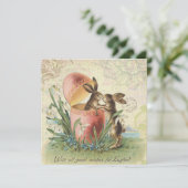 Cartes Pour Fêtes Annuelles lapins vintages de Pâques (Debout devant)