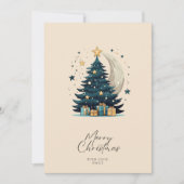 Cartes Pour Fêtes Annuelles L'Arbre De Noël Étoiles La Lune (Devant)