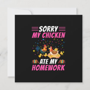 Cartes Pour Fêtes Annuelles L'art du poulet Mon poulet a mangé mes devoirs