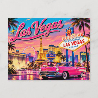 Cartes Pour Fêtes Annuelles Las Vegas Nevada Art de voyage vintage