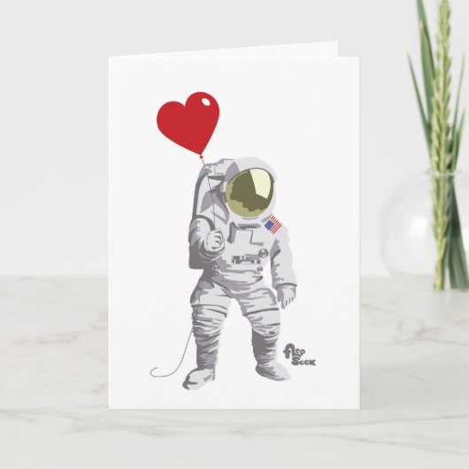 Cartes Pour Fêtes Annuelles L'astronaute Valentine (Devant)