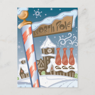 Cartes Pour Fêtes Annuelles L'atelier de Père Noël au Pôle Nord