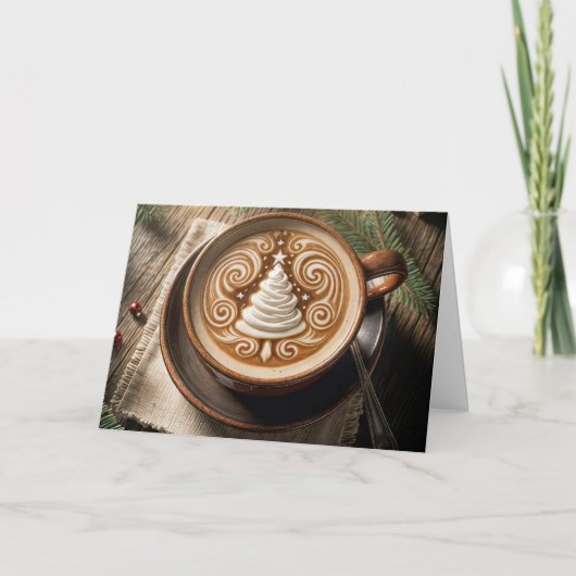Cartes Pour Fêtes Annuelles Latte de l'arbre de Noël (Devant)
