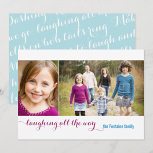 Cartes Pour Fêtes Annuelles Laughing all the Way 2 Photo Holiday Card