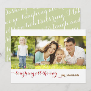 Cartes Pour Fêtes Annuelles Laughing all the Way Sage 2 Photo Holiday Card