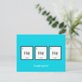 Cartes Pour Fêtes Annuelles Laughing Gas Helium | Humoristique Science Pun Hol (Debout devant)