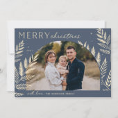 Cartes Pour Fêtes Annuelles Laurel d'hiver | Joyeuse photo de Noël (Devant)