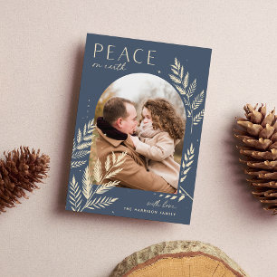 Cartes Pour Fêtes Annuelles Laurel d'hiver Paix sur Terre