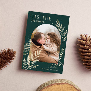 Cartes Pour Fêtes Annuelles Laurel d'hiver Tis the Season Photo