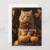 Cartes Pour Fêtes Annuelles L'automne approche (Devant / Derrière)