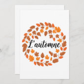 Cartes Pour Fêtes Annuelles L'automne, automne Illustration française, automne (Devant / Derrière)