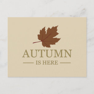 Cartes Pour Fêtes Annuelles L'automne est ici aquarelle feuille automne octobr