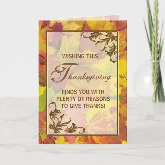 Cartes Pour Fêtes Annuelles L'automne quitte Thanksgiving Day Grey Card (Devant)