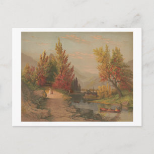 Cartes Pour Fêtes Annuelles L'automne sur la chromolithographie Lehigh 1882