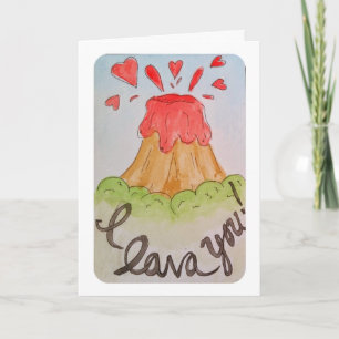Cartes Pour Fêtes Annuelles Lave I vous je t'aime valentine d'aquarelle
