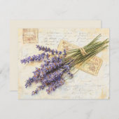 Cartes Pour Fêtes Annuelles Lavender  (Devant / Derrière)