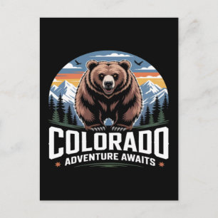 Cartes Pour Fêtes Annuelles L'aventure Colorado attend la nature de Grizzly Mo