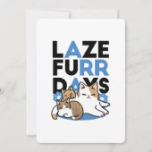 Cartes Pour Fêtes Annuelles Laze Furr Days - Cute Lazy Cats Design (Devant)