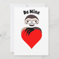 Lazy Sloth Accrocher un coeur d'amour rouge