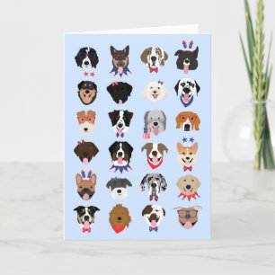 Cartes Pour Fêtes Annuelles Le 4 Juillet Dog Visages
