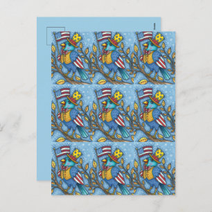 CARTES POUR FÊTES ANNUELLES LE 4 JUILLET, TWEET DE BLUEBIRD, AMERICAN FLAG USA