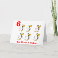 Le 6ème jour de Noël six oies pondant