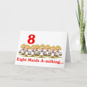 Cartes Pour Fêtes Annuelles Le 8e jour de Noël huit servantes-une traite