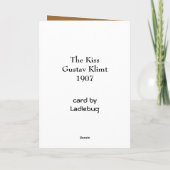 Cartes Pour Fêtes Annuelles Le baiser de Gustav Klimt (Dos)