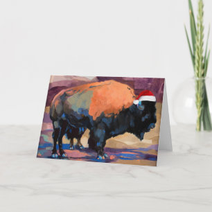 Cartes Pour Fêtes Annuelles Le bison de Noël personnalisable