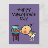 Cartes Pour Fêtes Annuelles Le bocal à poissons embrasse le poisson rouge (Devant)