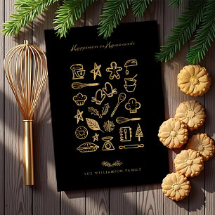 Cartes Pour Fêtes Annuelles Le Bonheur Est Fait Maison Gold & Black Baking Rec