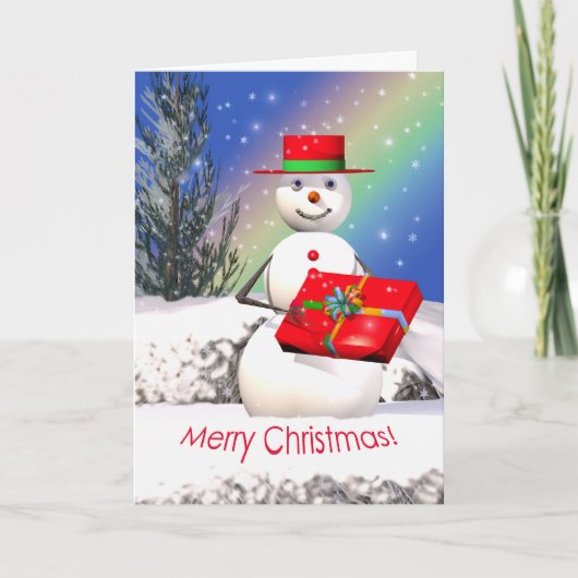 Cartes Pour Fêtes Annuelles Le cadeau de Noël de Snowman (Devant)