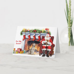 Cartes Pour Fêtes Annuelles Le cadeau du Père Noël Clumber Spaniel Chien Noël