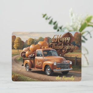 Cartes Pour Fêtes Annuelles Le camion de récolte de Thanksgiving