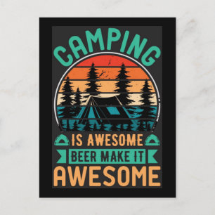 Cartes Pour Fêtes Annuelles Le camping est une bière géniale Rendez-le génial-