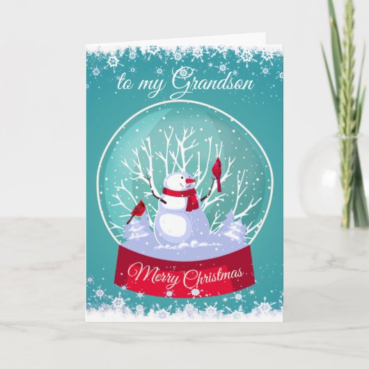 Cartes Pour Fêtes Annuelles Le cardinal de Noël Snowglobe (Devant)