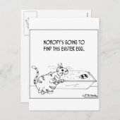 Cartes Pour Fêtes Annuelles Le chat cache l'oeuf de Pâques (Devant / Derrière)