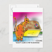 Cartes Pour Fêtes Annuelles Le chat cache l'oeuf de Pâques (Devant / Derrière)