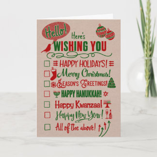 Cartes Pour Fêtes Annuelles Le Checkbox choisissent vos vacances