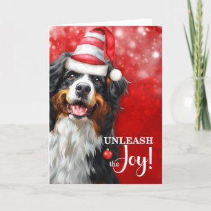 Cartes Pour Fêtes Annuelles Le chien de montagne bernois déchaîne la joie Noël