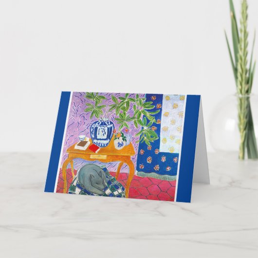 Cartes Pour Fêtes Annuelles Le chien gris, (Devant)