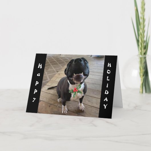 CARTES POUR FÊTES ANNUELLES **LE CHIEN VEUT MERRY NOËL & UN OS** À NOËL (Devant)