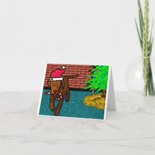 Cartes Pour Fêtes Annuelles le chien vole de la canne à canne