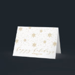 Cartes Pour Fêtes Annuelles Le Christ de Noël<br><div class="desc">Celebrate the season with this stylish holiday card. This design feeststylish gold lettering "happy holidays" with snowflake pattern background. You can personalize the text. More Christmas holiday items are available at my shop BaraBomDesign.</div>