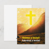 Cartes Pour Fêtes Annuelles Le Christ roumain ressuscité religieux Envoyer par (Devant / Derrière)