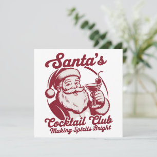 Cartes Pour Fêtes Annuelles Le Club Cocktail de Papa Noël Drôle de Noël Boisso