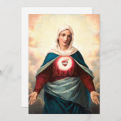 Cartes Pour Fêtes Annuelles Le Coeur Immaculé de Marie (Devant / Derrière)